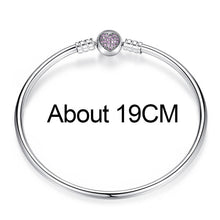 Load image into Gallery viewer, Authentic 100% 925 Sterling Silver Snake Chain Bracelet &amp; Bangle Pave Star Cubic Zirconia CZ DIY Jewelry