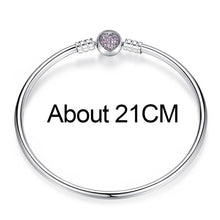 Load image into Gallery viewer, Authentic 100% 925 Sterling Silver Snake Chain Bracelet &amp; Bangle Pave Star Cubic Zirconia CZ DIY Jewelry